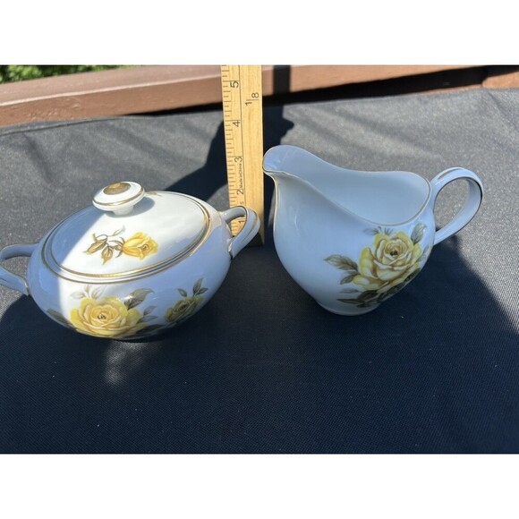 Vintage Harmony House FLAIR Sugar Bowl & Creamer Set  Mid-Century Modern -Japan - Picture 7 of 8